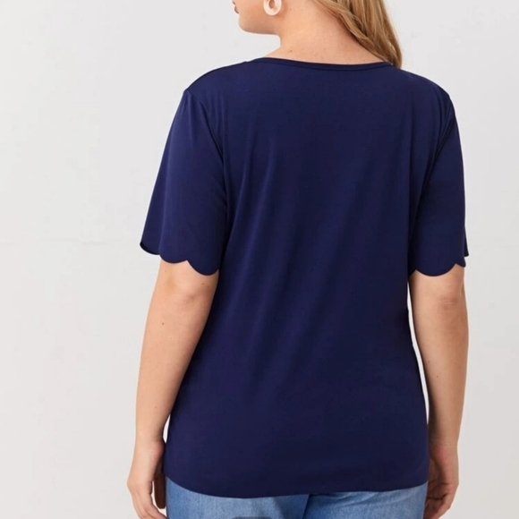 SHEIN Women's Scalloped V-neck Tunic - Picture 4 of 12